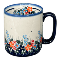 A picture of a Polish Pottery 12 oz. Straight Mug (Fall Wildflowers) | NDA25-23 as shown at PolishPotteryOutlet.com/products/12-oz-straight-mug-fall-wildflowers-nda25-23