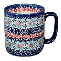 A picture of a Polish Pottery 12 oz. Straight Mug (Daisy Waves) | NDA25-3 as shown at PolishPotteryOutlet.com/products/12-oz-straight-mug-daisy-waves-nda25-3
