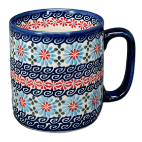 Polish Pottery 12 oz. Straight Mug (Daisy Waves) | NDA25-3 Additional Image at PolishPotteryOutlet.com