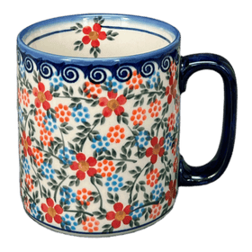 Polish Pottery 12 oz. Straight Mug (Meadow in Bloom) | NDA25-A54 Additional Image at PolishPotteryOutlet.com