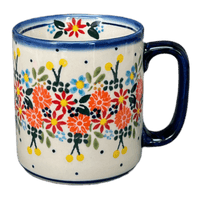 A picture of a Polish Pottery 12 oz. Straight Mug (Bright Bouquet) | NDA25-A55 as shown at PolishPotteryOutlet.com/products/12-oz-straight-mug-bright-bouquet-nda25-a55