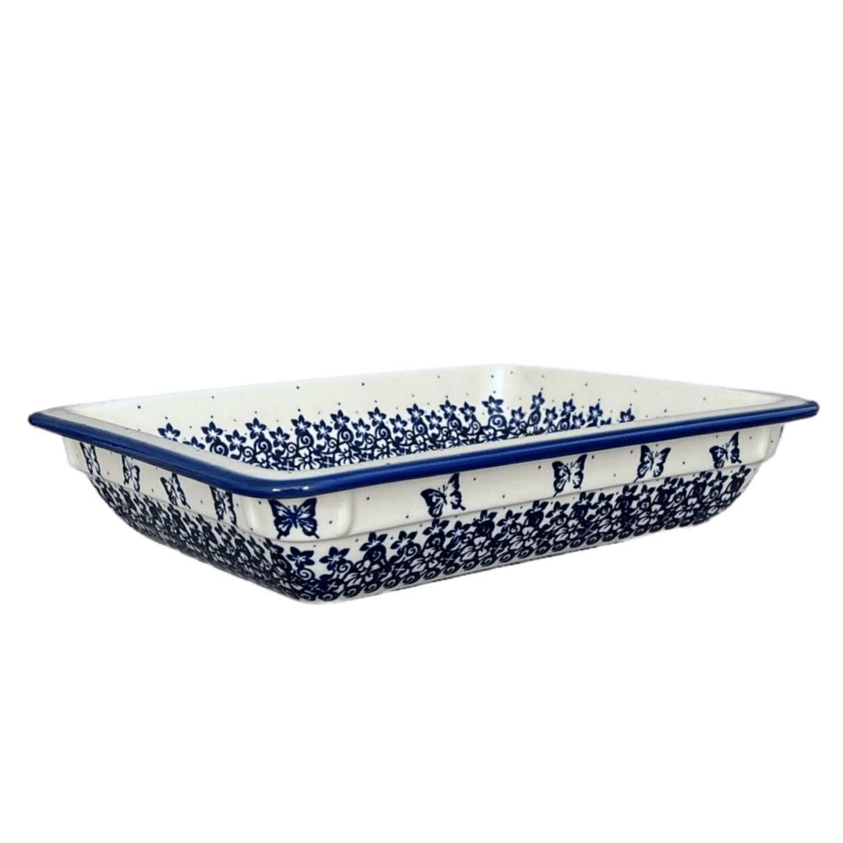 Rectangular Baking Dish, 10.25" x 12.5" in "Butterfly Blues" by Andy | NDA264-17