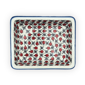Polish Pottery 10.25" x 12.5" Rectangular Baking Dish (Lovely Ladybugs) | NDA264-18 Additional Image at PolishPotteryOutlet.com
