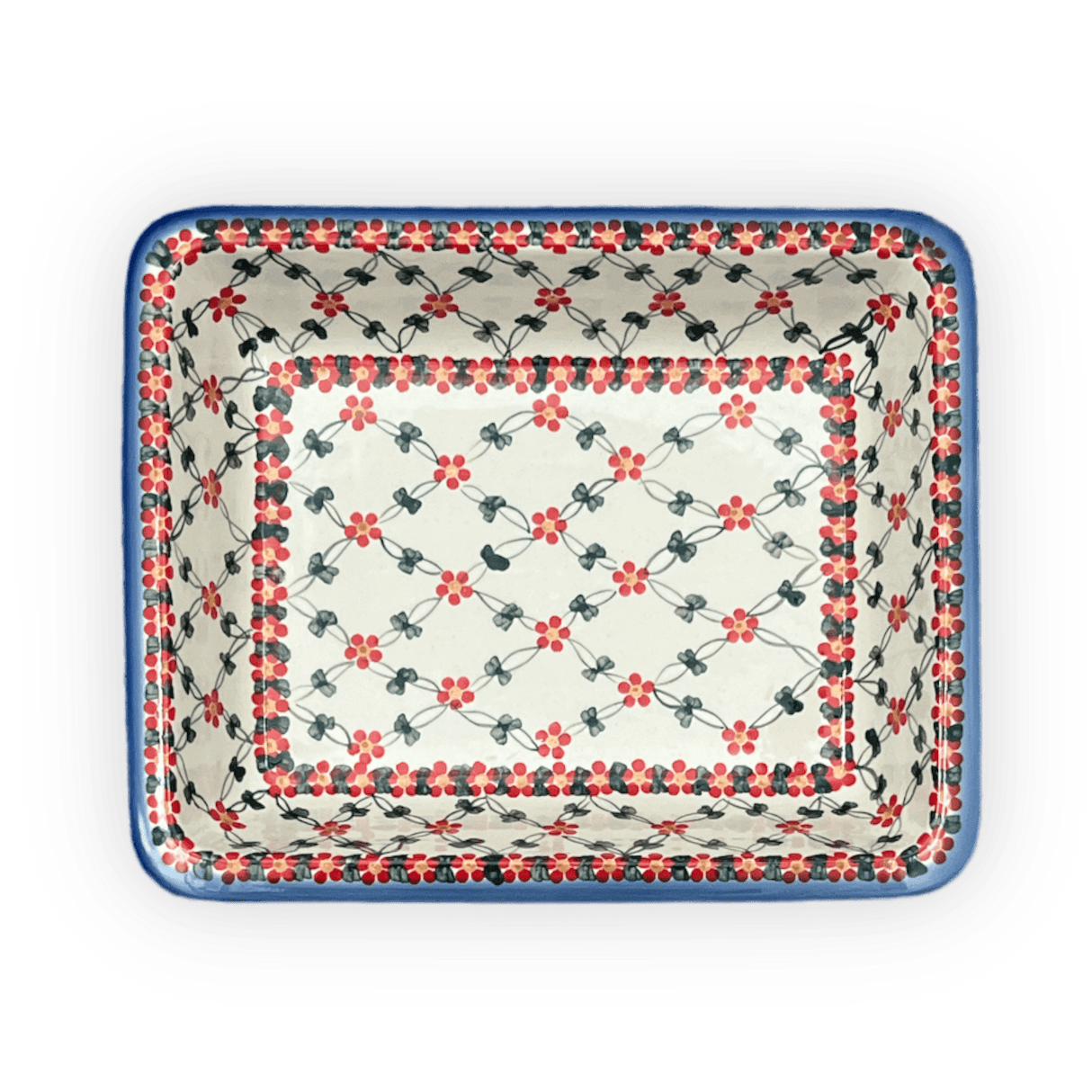 Rectangular Baking Dish, 10.25" x 12.5" in "Red Lattice" by Andy | NDA264-20