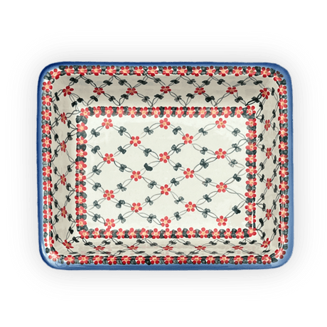 Rectangular Baking Dish, 10.25" x 12.5" in "Red Lattice" by Andy | NDA264-20