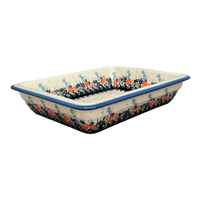 A picture of a Polish Pottery 10.25" x 12.5" Rectangular Baking Dish (Fall Wildflowers) | NDA264-23 as shown at PolishPotteryOutlet.com/products/10-25-x-12-5-rectangular-baking-dish-fall-wildflowers-nda264-23