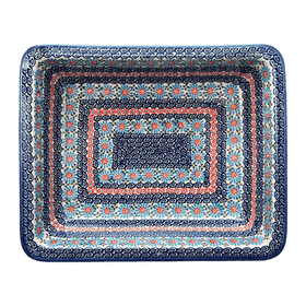 Polish Pottery Rectangular Baking Dish, 10.25" x 12.5" in "Daisy Waves" by Andy | NDA264-3 Additional Image at PolishPotteryOutlet.com