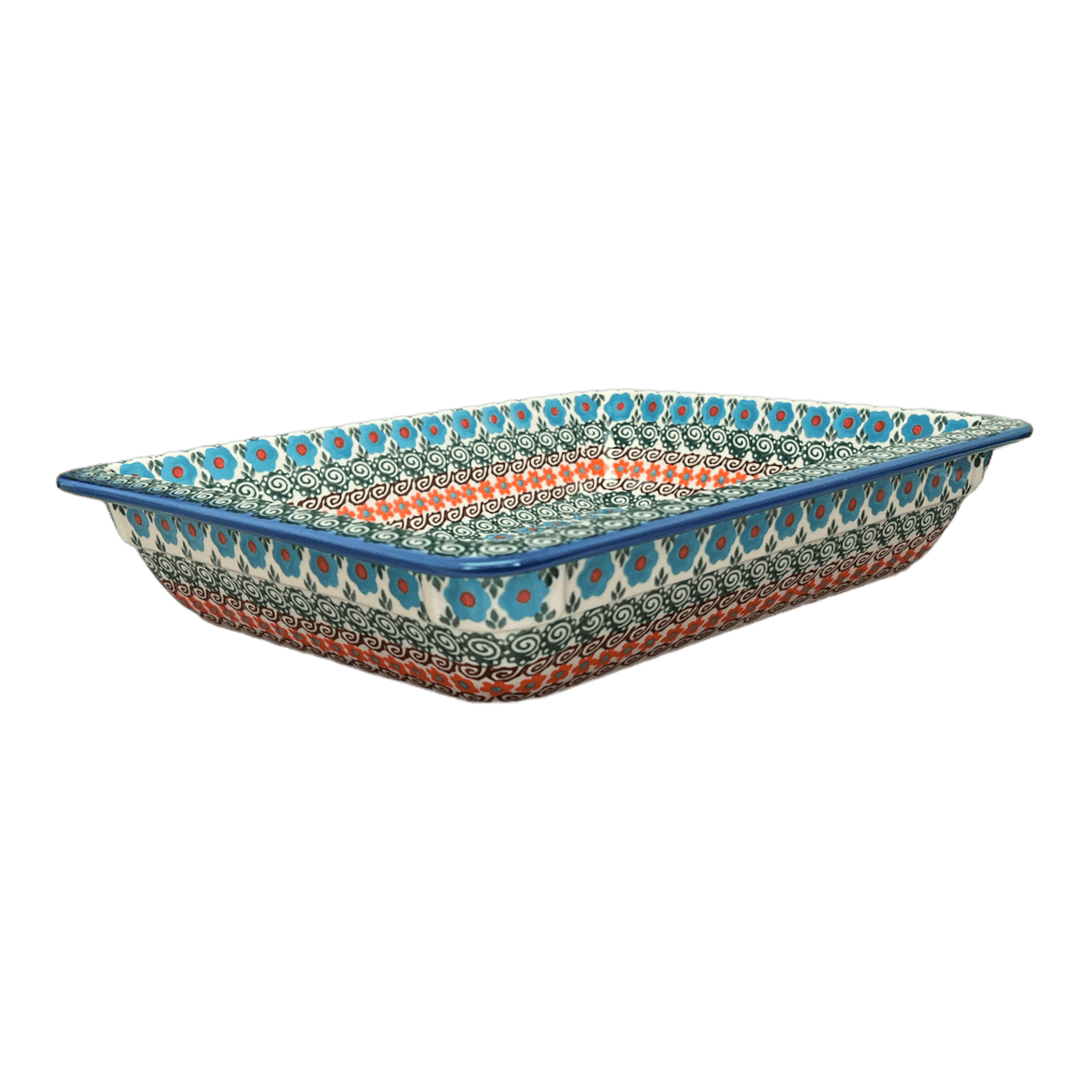 Rectangular Baking Dish, 10.25" x 12.5" in "Teal Pompons" by Andy | NDA264-62