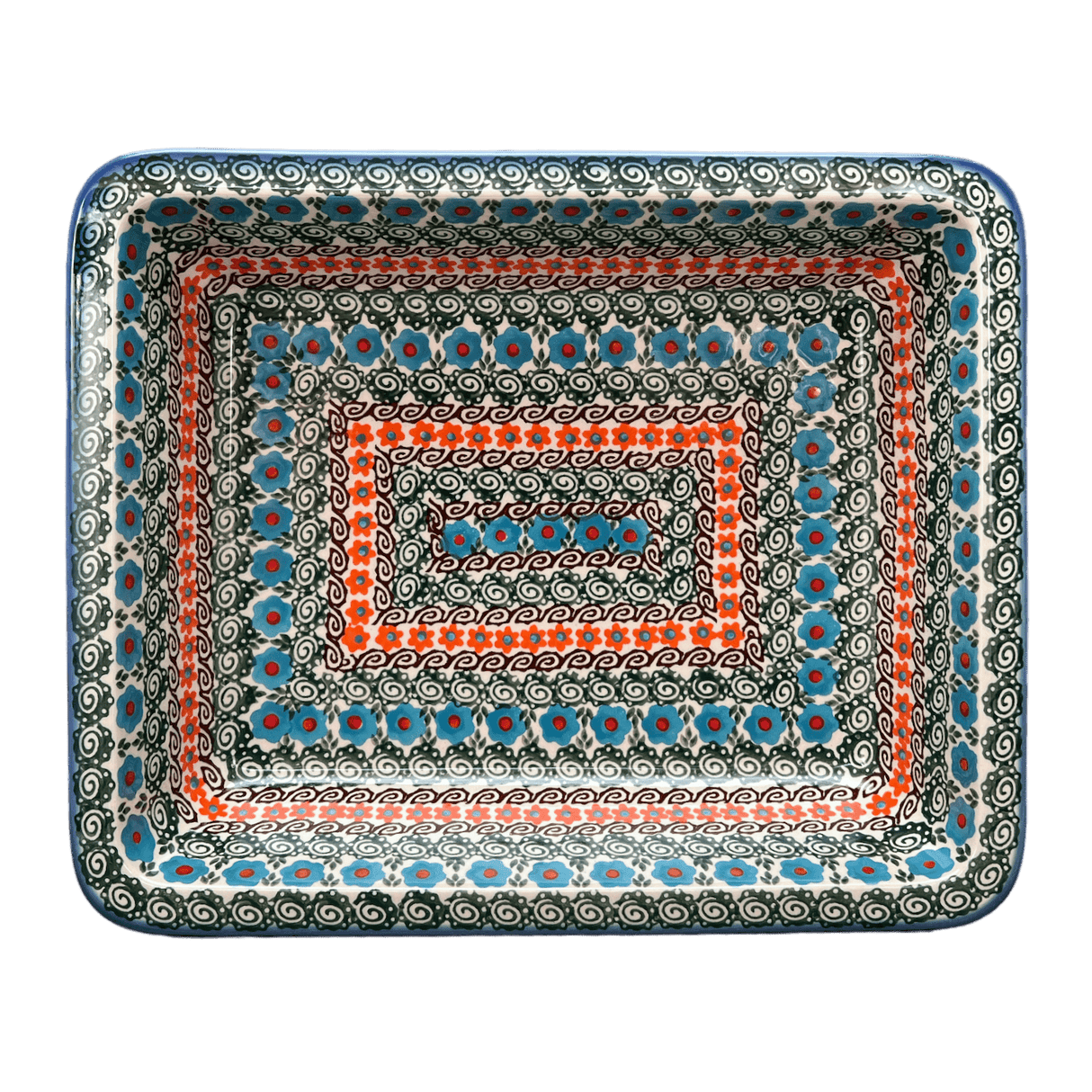 Rectangular Baking Dish, 10.25" x 12.5" in "Teal Pompons" by Andy | NDA264-62