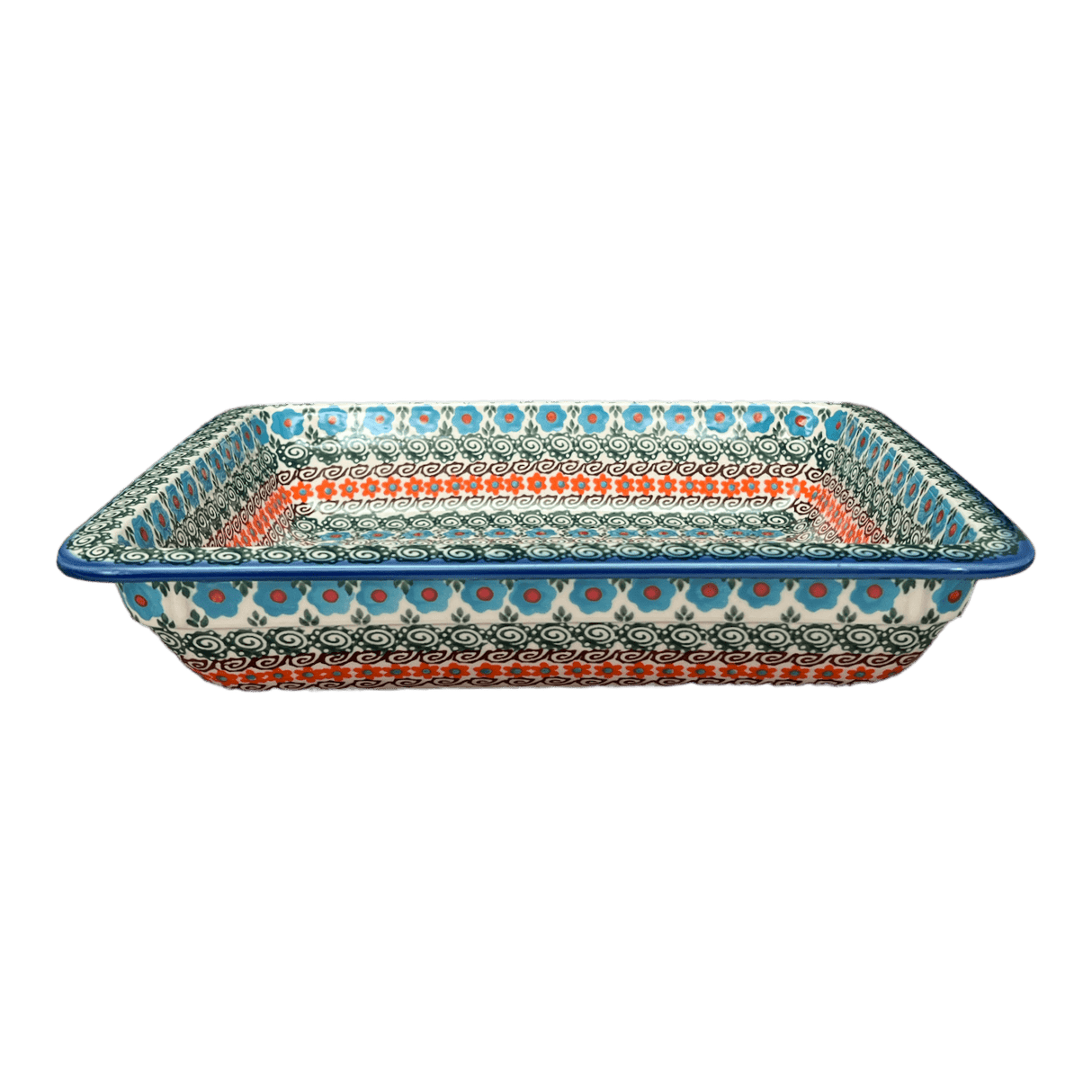 Rectangular Baking Dish, 10.25" x 12.5" in "Teal Pompons" by Andy | NDA264-62