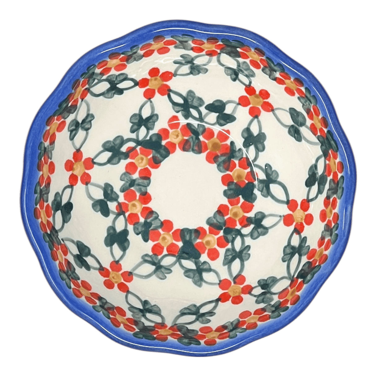 Bowl, Round, Blossom, 5" in "Red Lattice" by Andy | NDA268-20