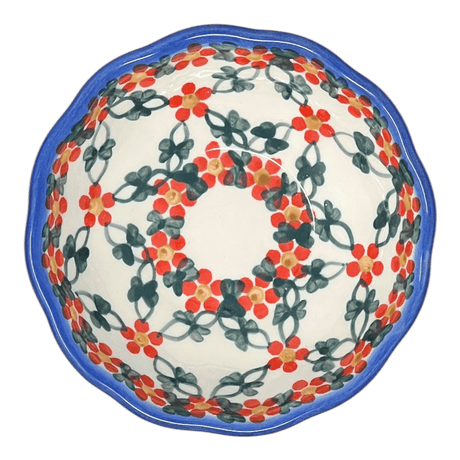 Bowl, Round, Blossom, 5" in "Red Lattice" by Andy | NDA268-20