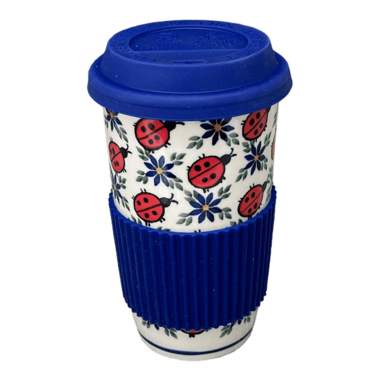 Mug, Travel, 14 oz in "Lovely Ladybugs" by Andy | NDA281-18