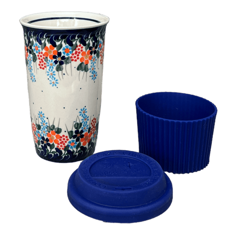 Mug, Travel, 14 oz in "Fall Wildflowers" by Andy | NDA281-23