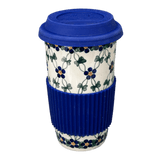 Mug, Travel, 14 oz in "Blue Lattice" by Andy | NDA281-6