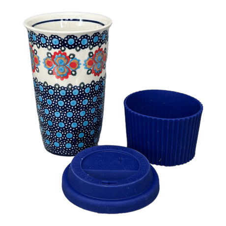 Mug, Travel, 14 oz in "Polish Bouquet" by Andy | NDA281-82