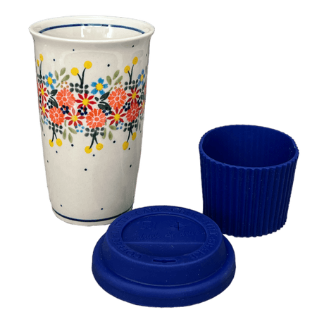 Mug, Travel, 14 oz in "Bright Bouquet" by Andy | NDA281-A55