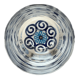 Polish Pottery 12 oz. Glass (Blue Daisy Spiral) | NDA329-38 Additional Image at PolishPotteryOutlet.com