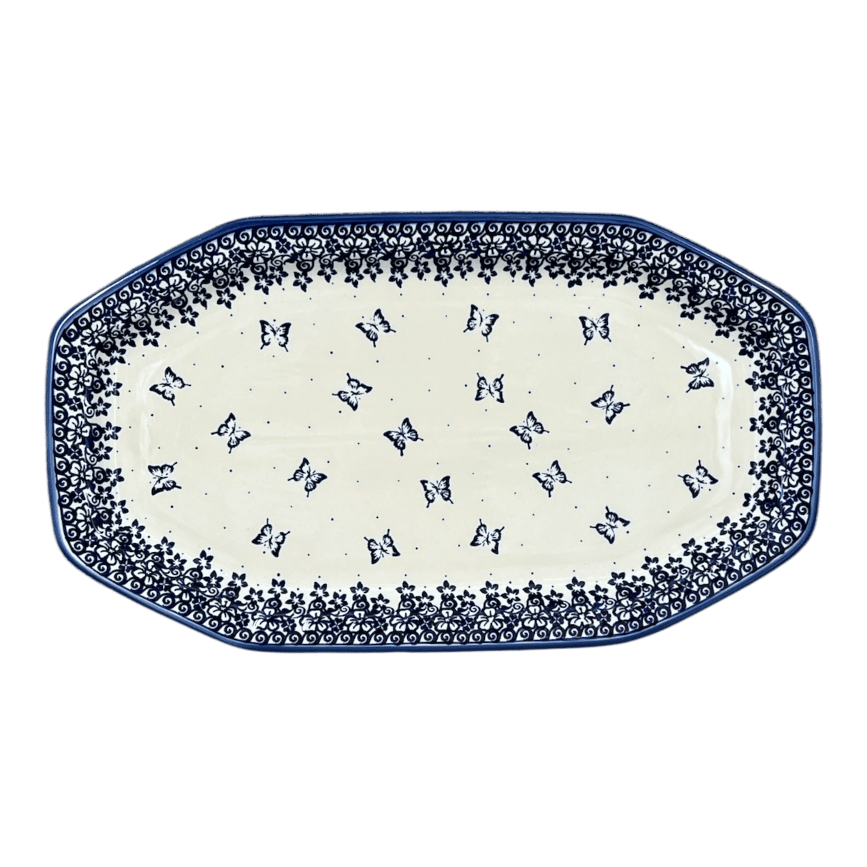 Tray, Angular, 10.5" x 18.5" in "Butterfly Blues" by Andy | NDA333-17