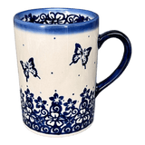 Mug, Slim, 8 oz in "Butterfly Blues" by Andy | NDA350-17