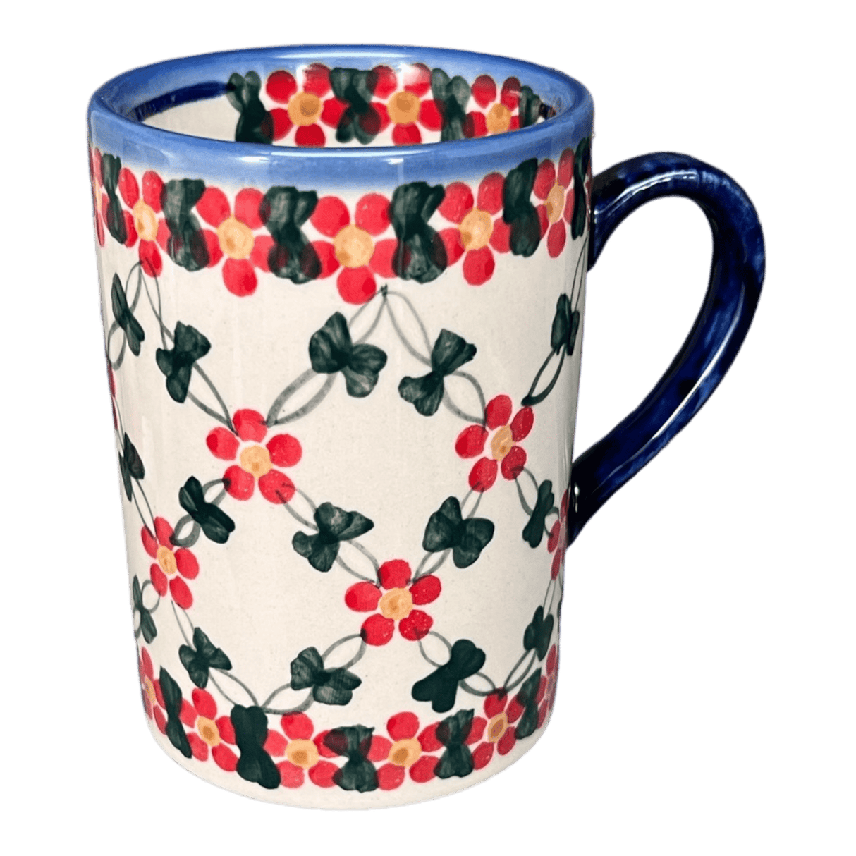 Mug, Slim, 8 oz in "Red Lattice" by Andy | NDA350-20