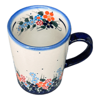 A picture of a Polish Pottery 8 oz. Slim Mug (Fall Wildflowers) | NDA350-23 as shown at PolishPotteryOutlet.com/products/8-oz-slim-mug-fall-wildflowers-nda350-23