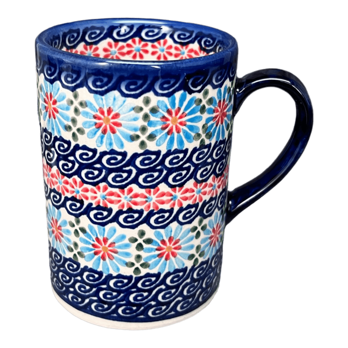 Mug, Straight Mug, 8 oz in "Daisy Waves" by Andy | NDA350-3