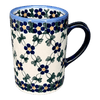 Polish Pottery 8 oz. Slim Mug (Blue Lattice) | NDA350-6 at PolishPotteryOutlet.com