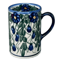 A picture of a Polish Pottery 8 oz. Slim Mug (Blue Cascade) | NDA350-A31 as shown at PolishPotteryOutlet.com/products/8-oz-slim-mug-blue-cascade-nda350-a31