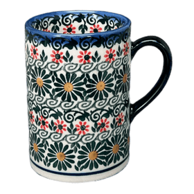 Polish Pottery 8 oz. Slim Mug (Garden Breeze) | NDA350-A48 Additional Image at PolishPotteryOutlet.com