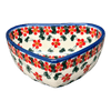 Polish Pottery 5" x 5.25" Heart-Shaped Bowl (Red Lattice) | NDA366-20 at PolishPotteryOutlet.com