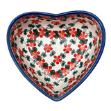 Bowl, Heart-Shaped, 5" x 5.25" in "Red Lattice" by Andy | NDA366-20