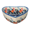 Polish Pottery 5" x 5.25" Heart-Shaped Bowl (Fall Wildflowers) | NDA366-23 at PolishPotteryOutlet.com