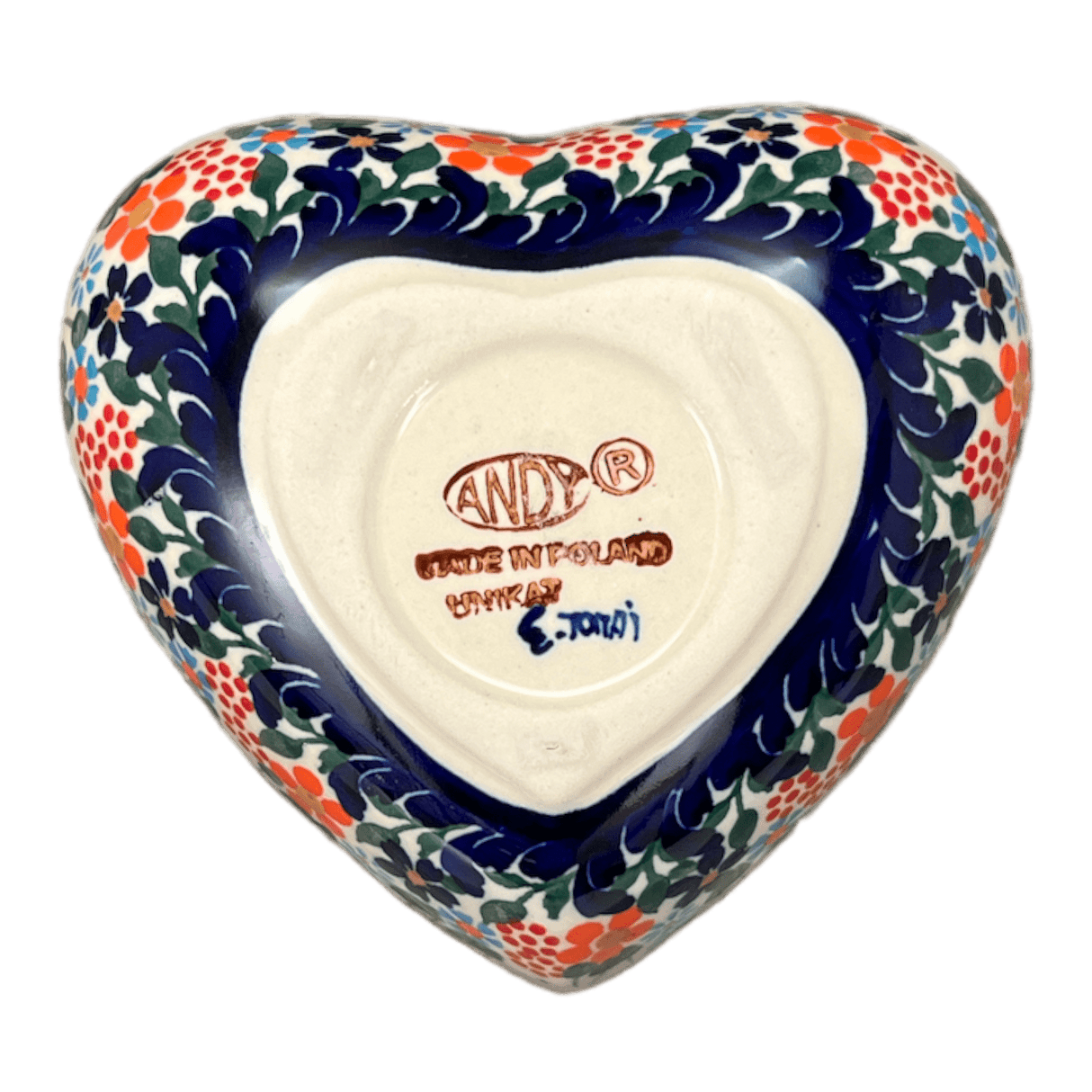 Bowl, Heart-Shaped, 5" x 5.25" in "Fall Wildflowers" by Andy | NDA366-23