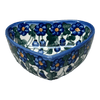 Polish Pottery 5" x 5.25" Heart-Shaped Bowl (Blue Cascade) | NDA366-A31 at PolishPotteryOutlet.com