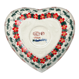 Bowl, Heart-Shaped 6.5" x 7" in "Red Lattice" by Andy | NDA367-20