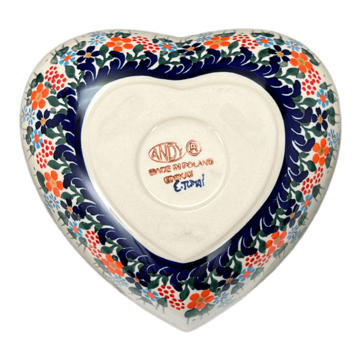 Bowl, Heart-Shaped 6.5" x 7" in "Fall Wildflowers" by Andy | NDA367-23