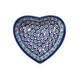 Bowl, Heart-Shaped 6.5" x 7" in "Blue Daisy Spiral" by Andy | NDA367-38