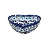 Bowl, Heart-Shaped 6.5" x 7" in "Blue Daisy Spiral" by Andy | NDA367-38