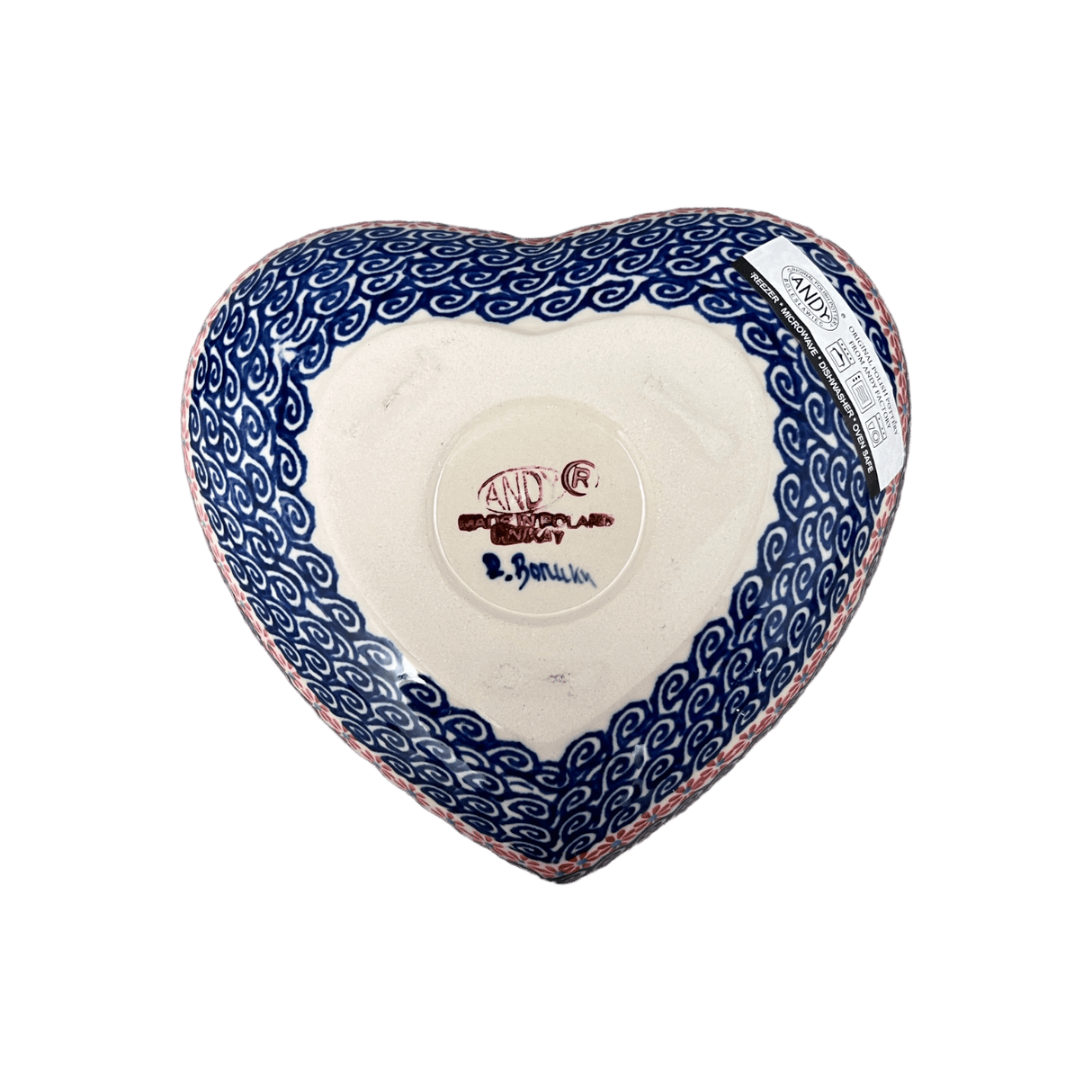 Bowl, Heart-Shaped 6.5" x 7" in "Daisy Waves" by Andy | NDA367-3