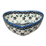 Bowl, Heart-Shaped 6.5" x 7" in "Blue Lattice" by Andy | NDA367-6