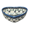 Polish Pottery 6.5" x 7" Heart Bowl  (Blue Lattice) | NDA367-6 at PolishPotteryOutlet.com