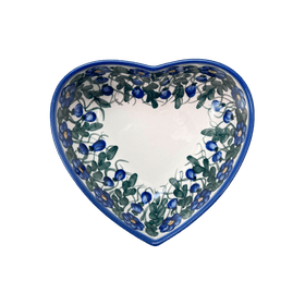 Polish Pottery 6.5" x 7" Heart Bowl  (Blue Cascade) | NDA367-A31 Additional Image at PolishPotteryOutlet.com