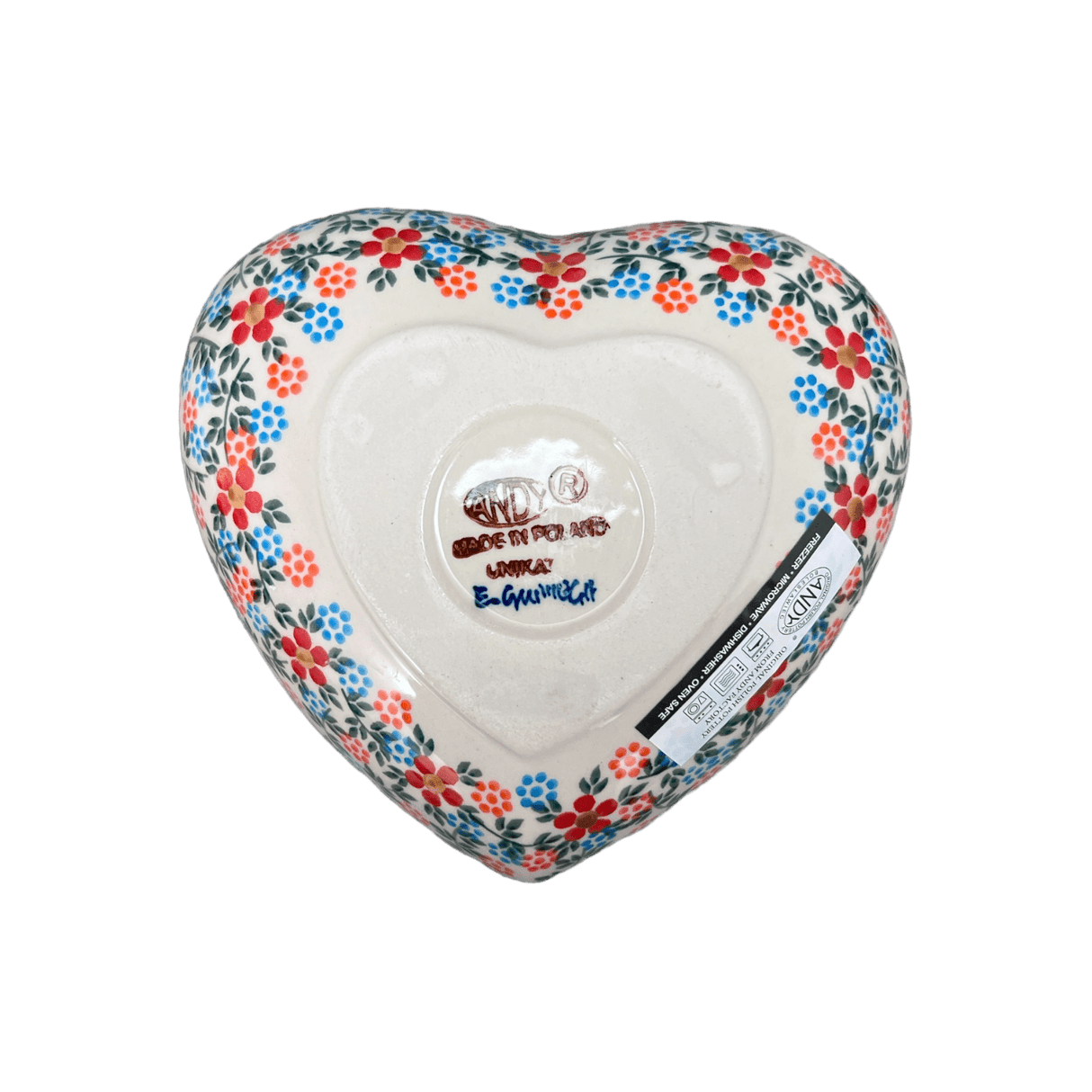 Bowl, Heart-Shaped 6.5" x 7" in "Meadow in Bloom" by Andy | NDA367-A54