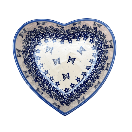 Bowl, Heart-Shaped, 8" X 8.75" in "Butterfly Blues" by Andy | NDA368-17