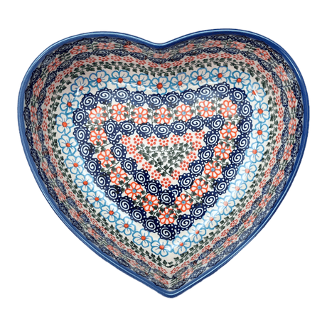 Bowl, Heart-Shaped, 8" X 8.75" in "Zany Zinnia" by Andy | NDA368-35