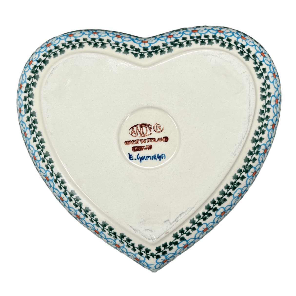 Bowl, Heart-Shaped, 8" X 8.75" in "Zany Zinnia" by Andy | NDA368-35