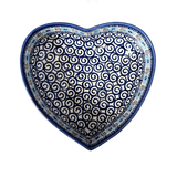 Bowl, Heart-Shaped, 8" X 8.75" in "Blue Daisy Spiral" by Andy | NDA368-38