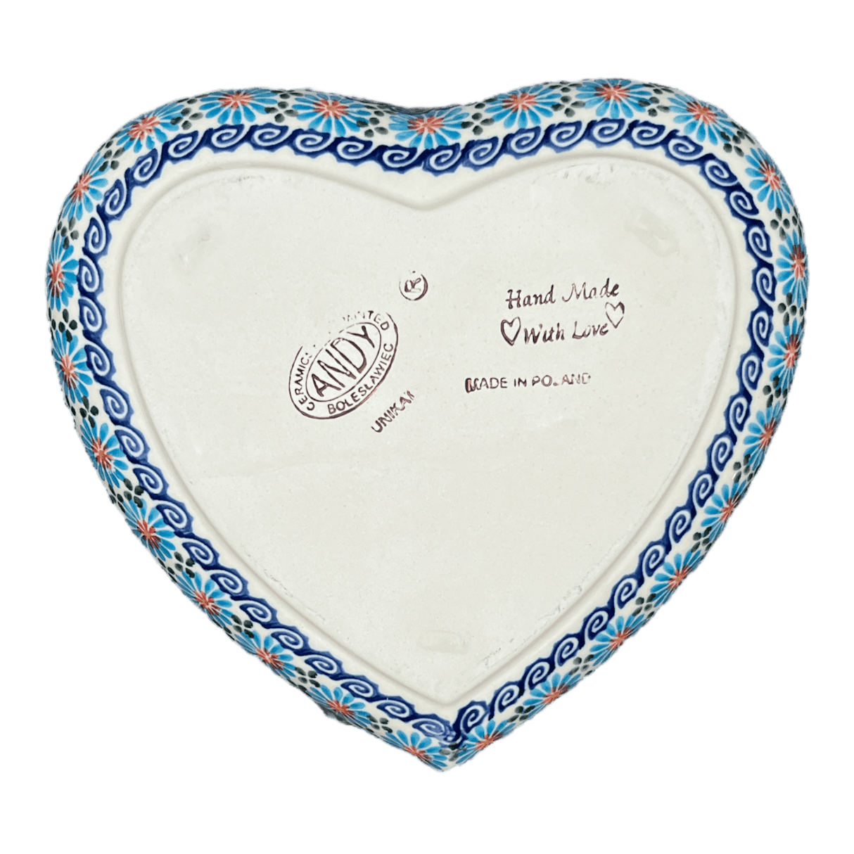 Bowl, Heart-Shaped, 8" X 8.75" in "Daisy Waves" by Andy | NDA368-3