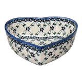 Bowl, Heart-Shaped, 8" X 8.75" in "Blue Lattice" by Andy | NDA368-6